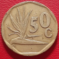 Uang Koin Kuno Luar 50 Cents Afrika Selatan