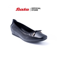 Bata บาจา รองเท้าบัลเล่ต์ รองเท้าคัทชู ส้นแบน ติดโบว์ ขอบยางยืด สูง 2.5 นิ้ว สำหรับผู้หญิง รุ่น Hiden สีดำ 5516679