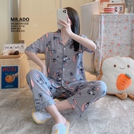 Korean pajama terno for woman sleepwear pantulog dress nightwear set fashion cartoon women pambahay