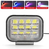 OKCATZONE Universal 12-85V Motorcycle Square LED Projector Headlight for E-Bike 12LED Lens High/Low 