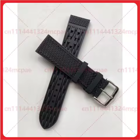 22mm Fluoro Rubber Bonded Nylon Hybrid Strap for Christopher Ward, Black, for Hirsch Buckle, New, 22