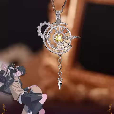 Time Agent Necklace Anime Peripheral Hours Lu Guang Qiao Ling Pendant Necklace Fashion Birthday Gift