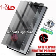 （Support Fingerprint) 1-2Pcs Privacy Tempered Glass For Samsung Galaxy S24 Ultra S24Plus Screen Prot