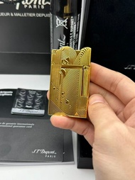 【全新】S.T. Dupont 純銅朗聲鋼音經典都彭拉絲金色拉絲銀色打火機
