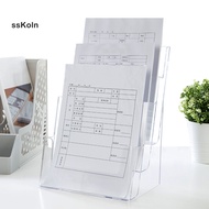 SSK_ Acrylic Brochure Holder Slanted Brochure Holder Clear Acrylic 3-tier A4 Brochure Holder Wall Mount Countertop Organizer Stand