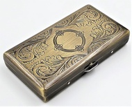 Cigarette Case Victorian Style Metal Holder for Regular, King and 100's Size Pocket Protective Secur