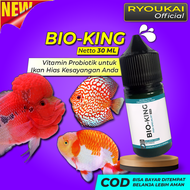 BIO-KING Vitamin Probiotik Ikan Hias Louhan Discuss Koki Manfish Arwana  Guppy Tetra Platy Koi Molly