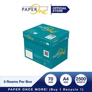 กระดาษถ่ายเอกสาร PaperOne A4 70 gsm / 1 กล่อง / 5 รีม