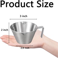 2 Pcs Espresso Shot Cup,Espresso Measuring Cup with Handle, Double Spot Stainless Steel Espresso Cup