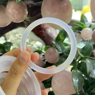 White Chalcedony bracelet in smooth material, size 52 to 60mm, 6mm thick