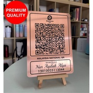 Engrave QR CODE + STAND / MAE PAY SCAN / QR PAY /QR KOD Ewallet