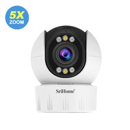 SriHome SH046 5X OPTICAL ZOOM CCTV Camera (4MP) 2K QHD, PTZ, Two-Way Voice, Night Vision - 5G Wifi IP Security Camera