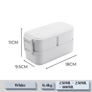 Ezalo Decker PP Plastic Compartment Lunch Box With Tableware Two Layers Compartment Bento Lunch Box