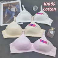 ﹍▧Bra Women Cotton Bra ABC Cup Wireless Bra Non-wired Bra Plus Size / Baju Dalam Wanita Cotton Xde Dawai Underwear Under