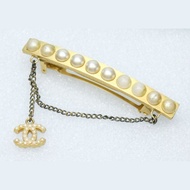 【特選貨品】Chanel金色珍珠Logo吊飾髮夾胸針心口針別針飾品禮物