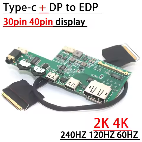 30Pin 40pin USB Type-c + DP To EDP Driver Board Signal 2K 4K 60HZ 165hz 144hz 240HZ LCD Display Scre