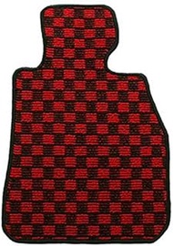 ZERO Floor Mats for BMW 5 Series Wagon 1997/7-2004/4 E39 Right Handle, Checked, Red/Black with Heel 