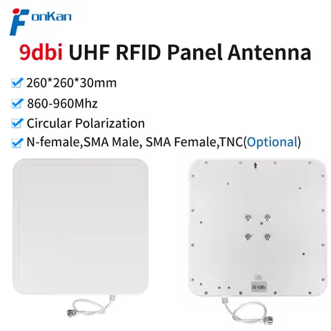 Fonkan Long Range ISO 18000-6C 860-960Mhz 9dbi UHF RFID Reader Antenna for Access Control Management