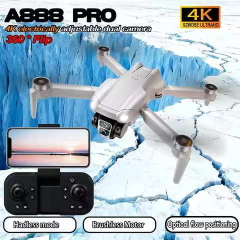 2026 New A888 Aerial Photography Drone 4K Cam Brushless Motor | 360° Adjustable Camera | Optical Flo