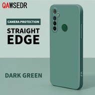 QAWSEDR เคสสำหรับ OPPO Realme 5 5i 5S 6i Pro Carema ป้องกันตรงขอบสี่เหลี่ยมซิลิโคนกันกระแทกเคสโทรศัพท์ฝาปิดสี่เหลี่ยม