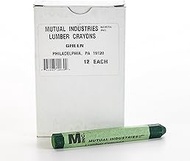 Mutual Industries 16100-39 Lumber Marking Crayons, Water Resistant, 4 1/2" x 1/2", Green (Pack of 12