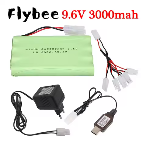 9.6V 3000mah NiMH Battery +9.6V Charger For Rc toys Car Trucks Tanks Trains Boats upgrade Ni-MH 8*AA