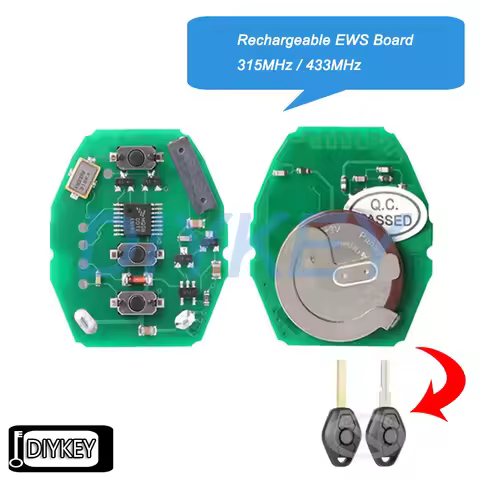 Rechargeable EWS Remote Fob Circuit Board 315MHz / 433MHz for BMW X3 X5 Z3 Z4 1 3 5 7 Series
