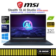 MSI Stealth 16 AI Studio A1VHG-028SG Gaming Laptop - Intel Ultra 9-185H - RTX 4080 12GB - 32GB DDR5 - 2TB SSD (2Yrs)