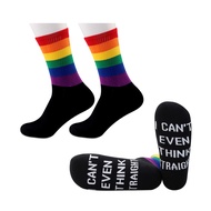 2 Pairs Gay Pride Rainbow Socks LGBTQ Pride Flag Be Gay Do Crime Rainbow Socks Pride Gifts Lesbian P