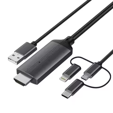 3-In-1 Mirascreen Mirror Cable Type C Micro-USB to HDMI for Android Phone Bluetooth HDTV Mirroring 1