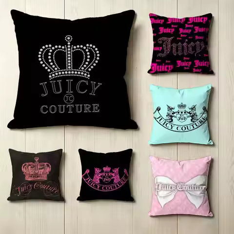 Fashion brand J-Juicy C-Couture Pillow Case Square Double-Sided Sofa Cushion Cover Bedroom Bedside P