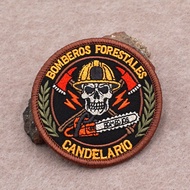 Forest Firefighter Velcro Firefighter Chainsaw Skull Morale Badge Fire Extinguishing Velcro Felt Arm