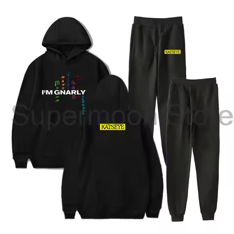 Kpop Katseye Gnarly Merch Hoodies Jogger Pants Two Piece Set Sweatshirts+Sweatpants Men Women Outfit
