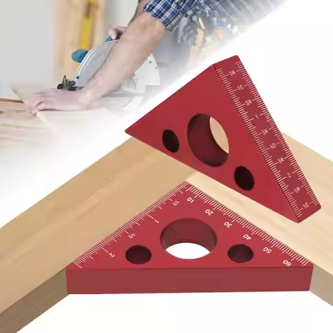 Aluminum alloy square woodworking triangle height scale double scale metric inch 45 degrees 90 degre
