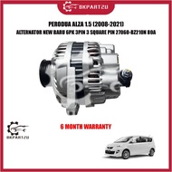 PERODUA ALZA 1.5 (2008-2021) ALTERNATOR NEW BARU 6PK 3PIN 3 SQUARE PIN 27060-BZ210N 80A 6 MONTH WARR