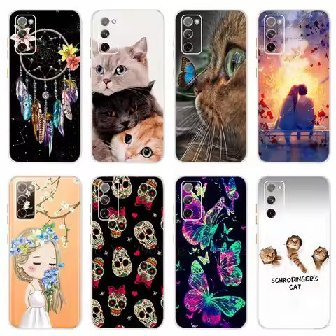 For Samsung Galaxy S20 FE S20FE Case Soft Silicone Cute Painted Phone Back Cover For Samsung S20 Fan