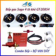 Sogo 4-burner industrial gas stove GT-208S4 - Sogo gas stove with gas burner Blue and strong fire - 