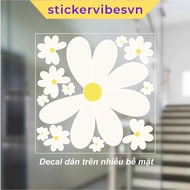 Decal Sticker, White Daisy Flower - cute Summer Daisy, glass decor, baby room, glass door, shop, S83