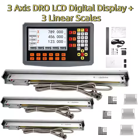 New SDS2-3VA 3 axis digital readout display DRO kit 3PCS 5um Optical Ruler Linear Scale Encoder For