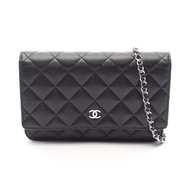 【二手】香奈兒 (Chanel) CHANEL 單肩包 Matelasse AP0250 黑色魚子醬紋小牛皮（粒面小牛皮）Matelasse 鏈條錢包 女士二手 A