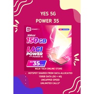 Beli Sim Card,Free 1 bulan Data YES 5G Power 35 with No Contract By Nilai Tech