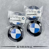 Suitable for BMW Front Rear Label 82mm Blue White Front Label Black Background Car Label Blue White 
