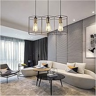 led chandelier hanging e27 lamp geometric metal frame lamp suitable for creative light above the tab