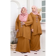 Baju Kurung Kebarung Karamel Ironless Saiz S - 5XL Plain Loose Plus Size Ready Stock Raya Sale Baju Raya 2024 Viral