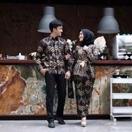 JOGJA FASHION – Baju Batik Couple Muslim Wanita Modern  Kemeja Pria  Sarimbit  Kondangan AQILLA