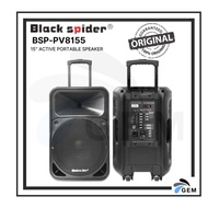 BLACK SPIDER 15'' WATERPROOF PORTABLE SPEAKER (BSP-PV8155)