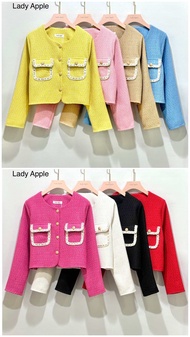 Lady Apple : เสื้อทวิตแขนยาวพร้อมกระเป๋าสองข้างใช้งานได้จริง