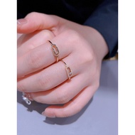2026 Fashion Sports 18K Gold Rose Gold Single Diamond Sliding Tanabata Valentine's Day Ring 0a8