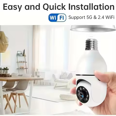 Ease Life App 1080P 2.4G E27 Light Bulb Security Camera Indoor Outdoor Wireless WiFi Camera Color Ni