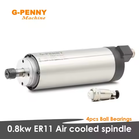 G-PENNY 0.8kw ER11 Air cooled spindle motor 65mm for engraving milling grind 4 pcs ball bearings Pre